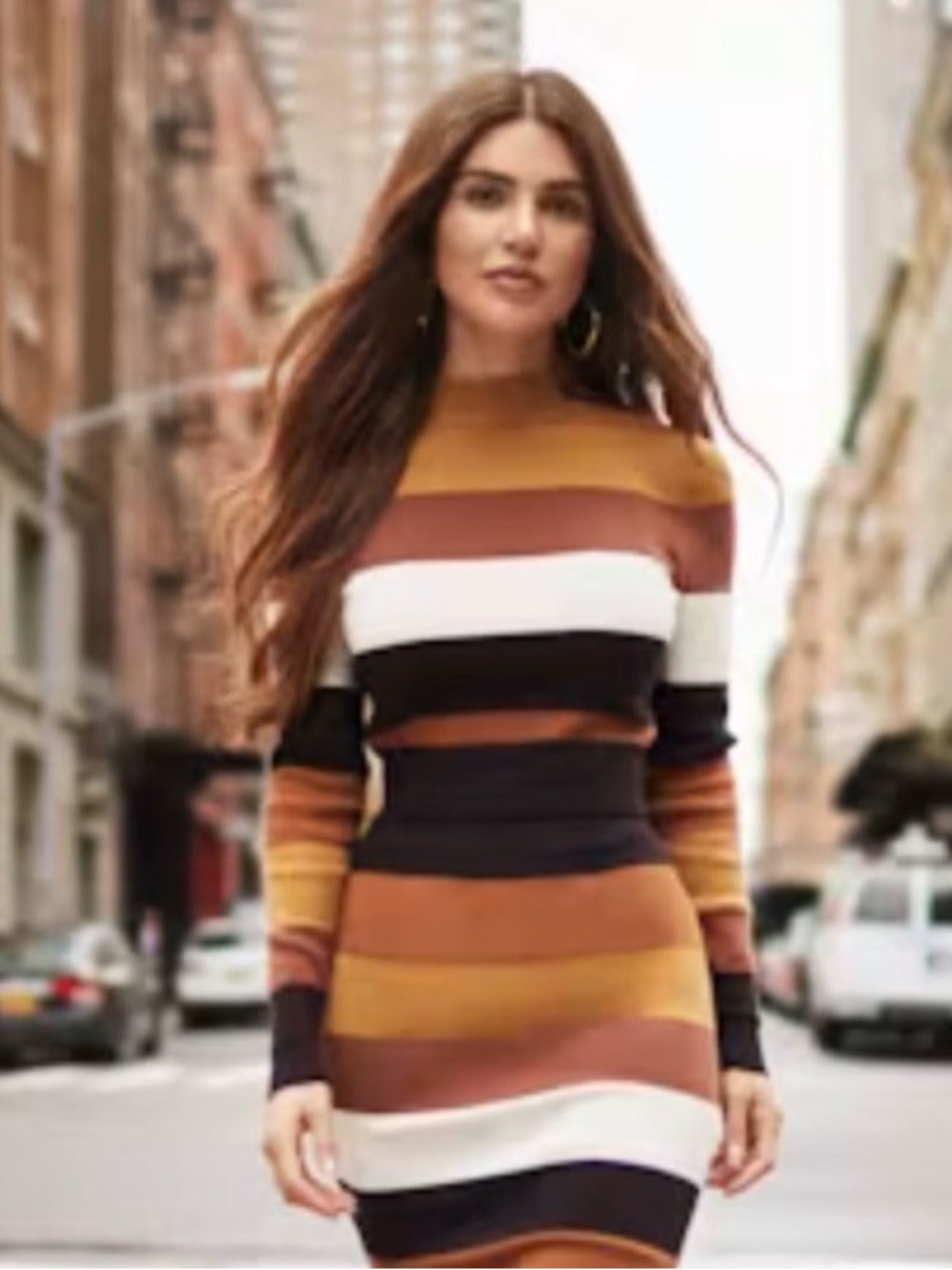 This Express x Negin Mirsalehi striped mock neck sweater cropped stripe Medium
